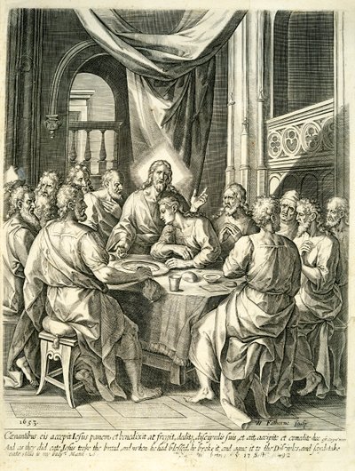Das letzte Abendmahl, 1653 von William Faithorne
